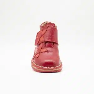 Chaussures en cuir véritable rouge. Modèle Doris. Vue de face