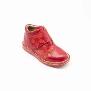 Chaussures en cuir véritable rouge. Modèle Doris. Vue de haut