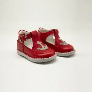 Chaussures en cuir véritable rouge. Modèle Rubis. Paire