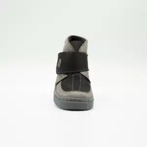 Chaussures en nebuk naturel gris et marron. Modèle Benny. Vue de face