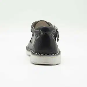 Sandale en cuir véritable bleu. Modèle Explorer. Vue de derrière