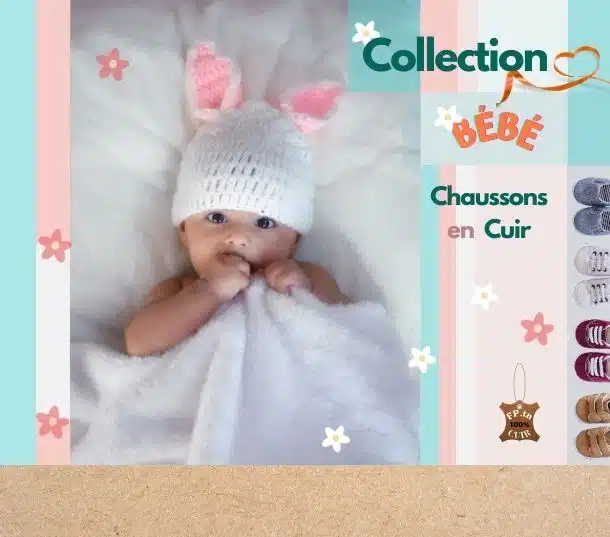 Collection footprint de chaussons pour bébé